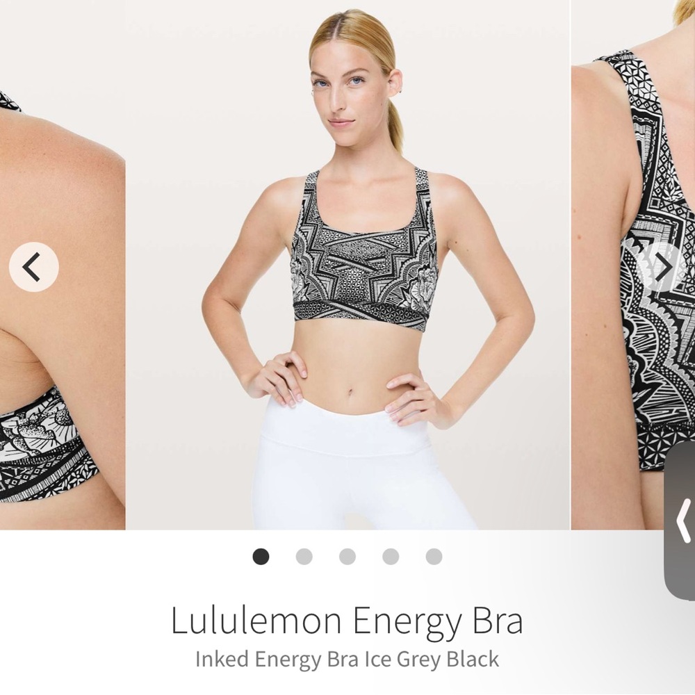 lululemon // Energy Bra - Inked Ice Grey Black